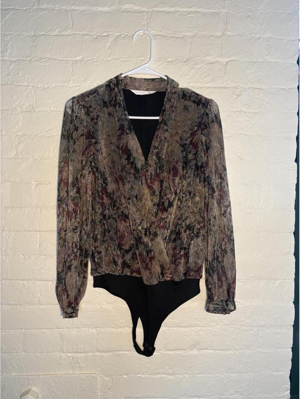 Lauren Conrad brown and black floral bodysuit
